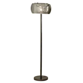 Hana 61 Inch Floor Lamp, Modern Crystal Glass Shade, Metal, Black Nickel By Casagear Home