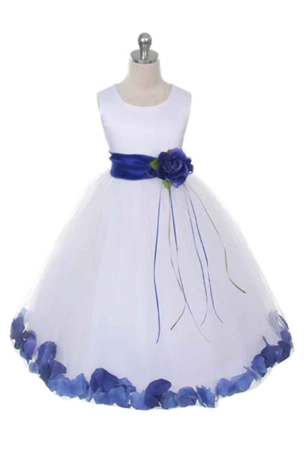 160 B Satin Flower Petal Ivory Flower Girl Dress (1 of 2 Selections)