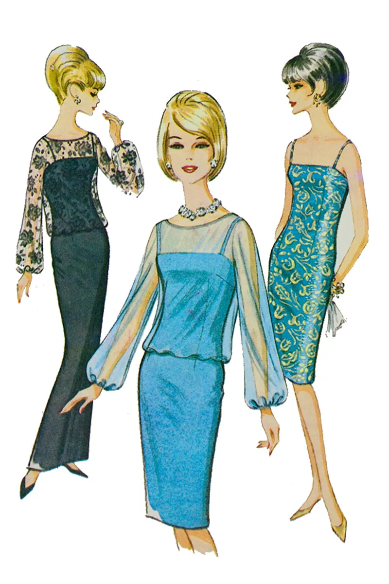 1960s McCalls 7482 Vintage Cocktail Dress Sewing Pattern