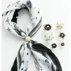 2 pcs Camellia Scarf Buckles