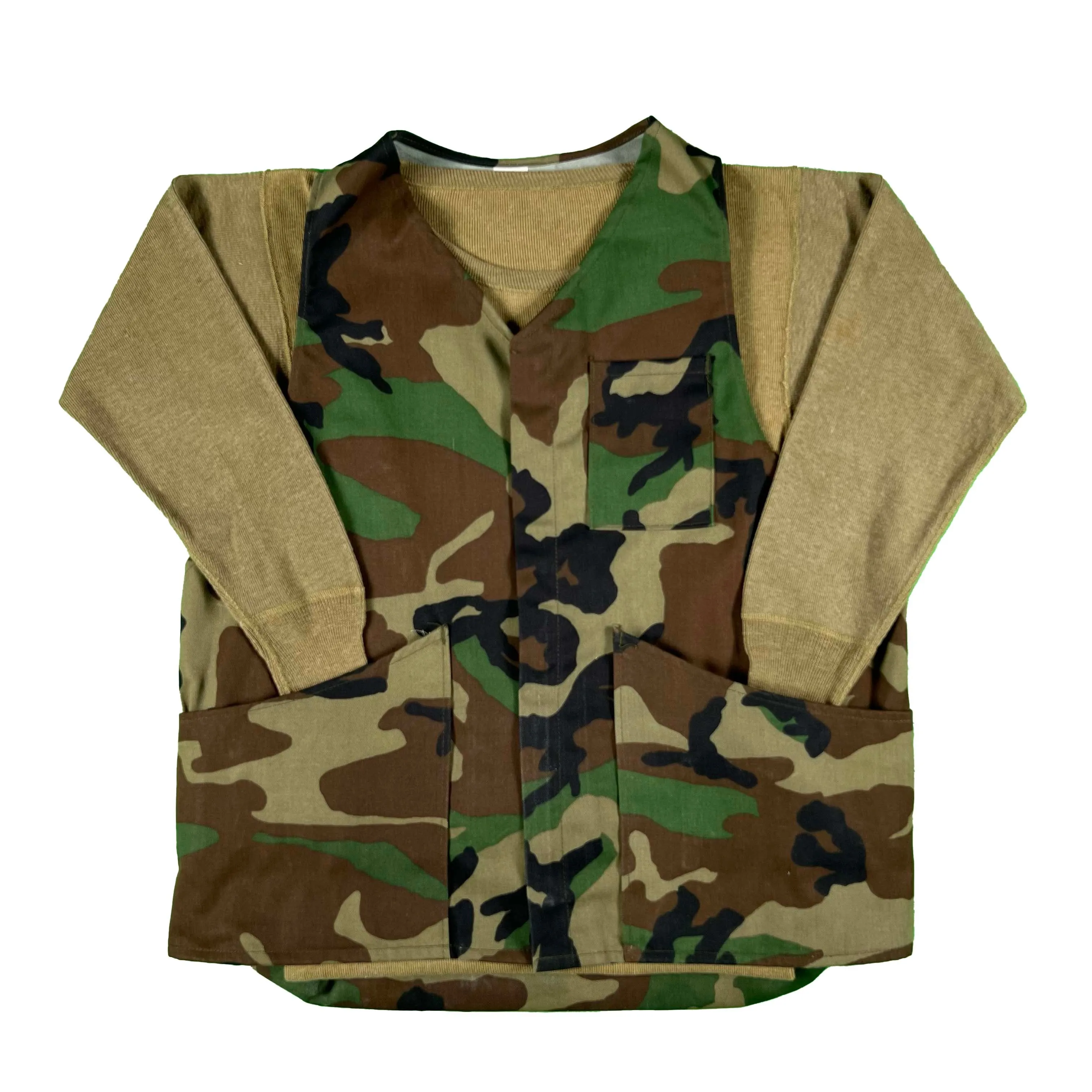 50s/80s Army Thermal and Woodland Camo Vest Combo- M