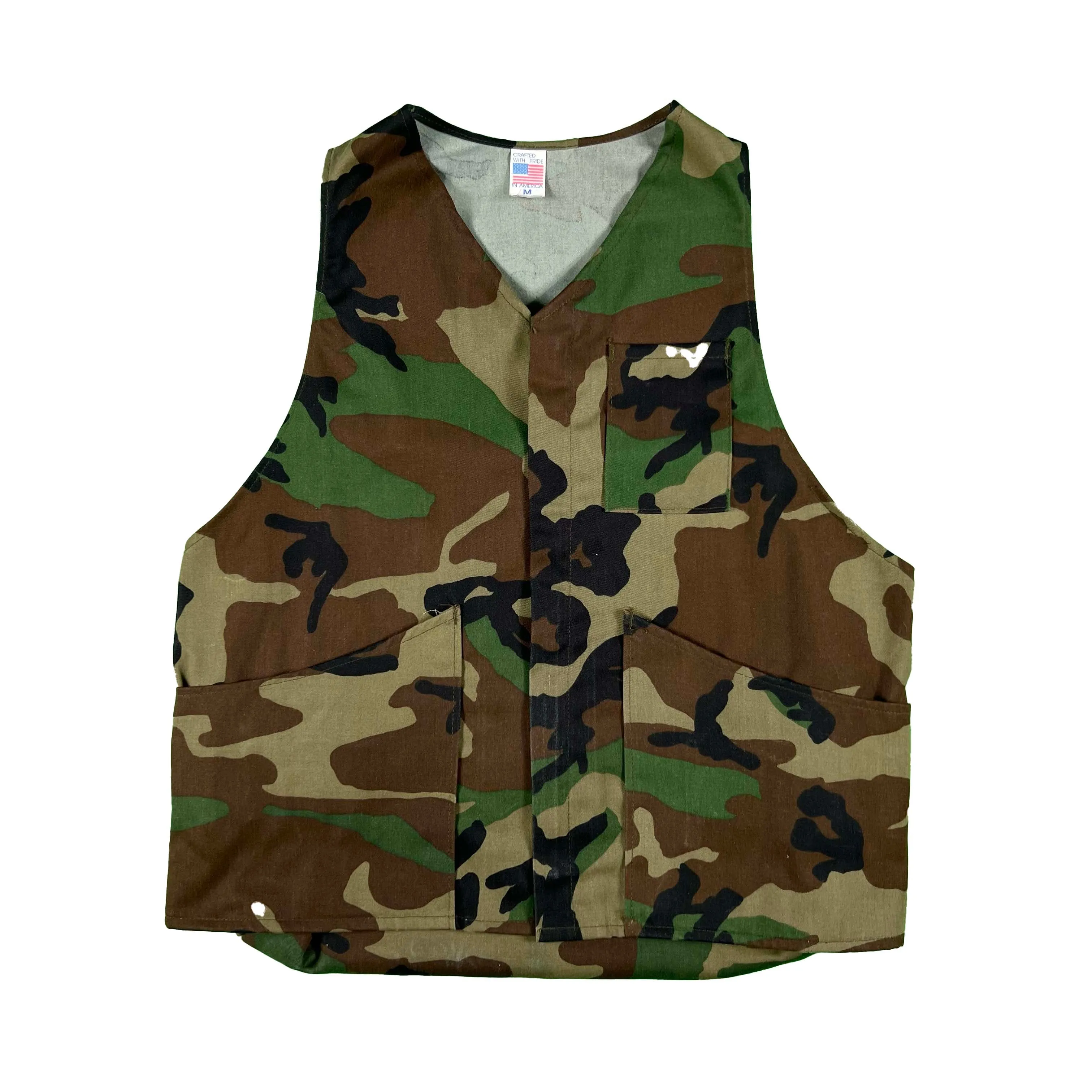 50s/80s Army Thermal and Woodland Camo Vest Combo- M