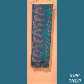 850F - 210Q2 , Fringed scarf with dolphins