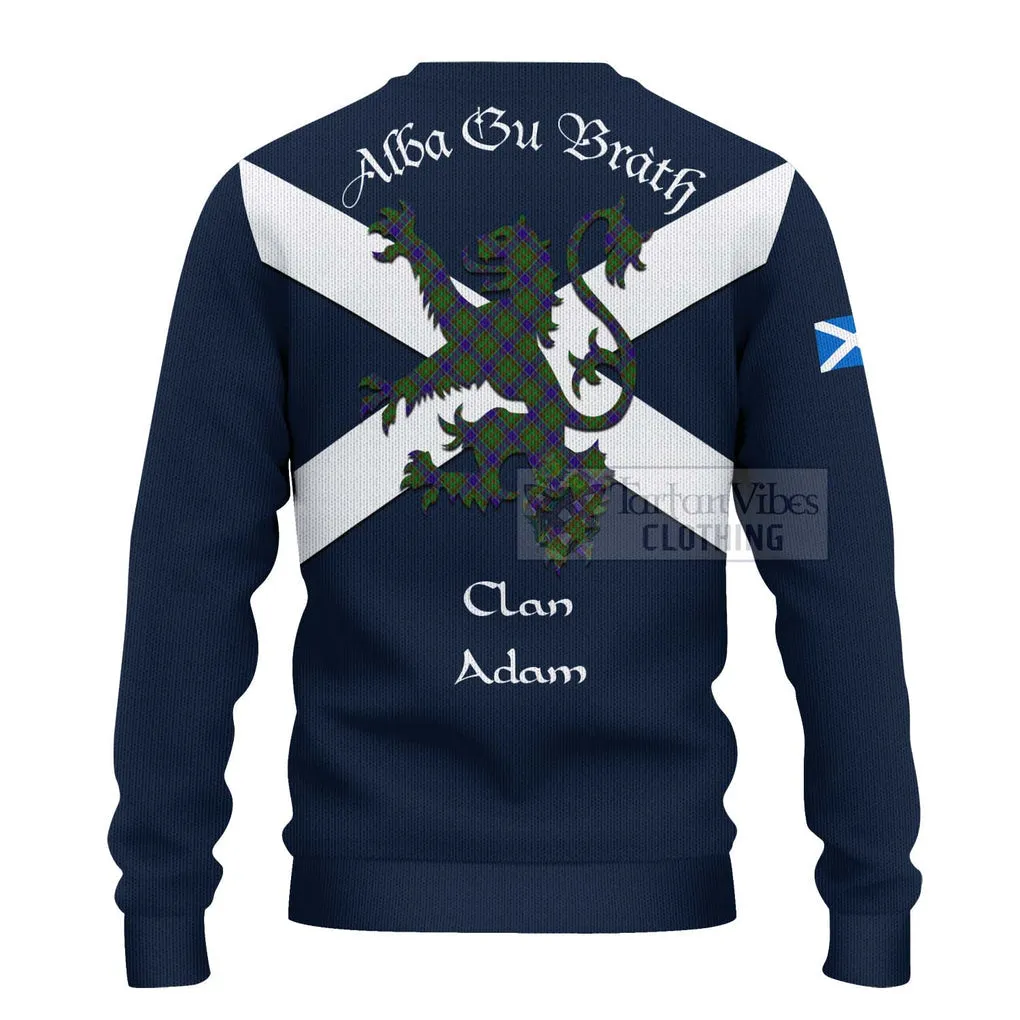 Adam Tartan Lion Rampant Ugly Sweater Proudly Display Your Heritage with Alba Gu Brath and Clan Name