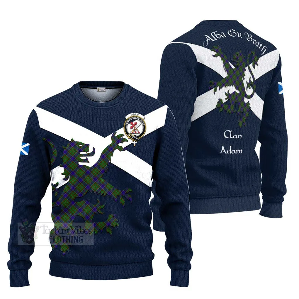 Adam Tartan Lion Rampant Ugly Sweater Proudly Display Your Heritage with Alba Gu Brath and Clan Name