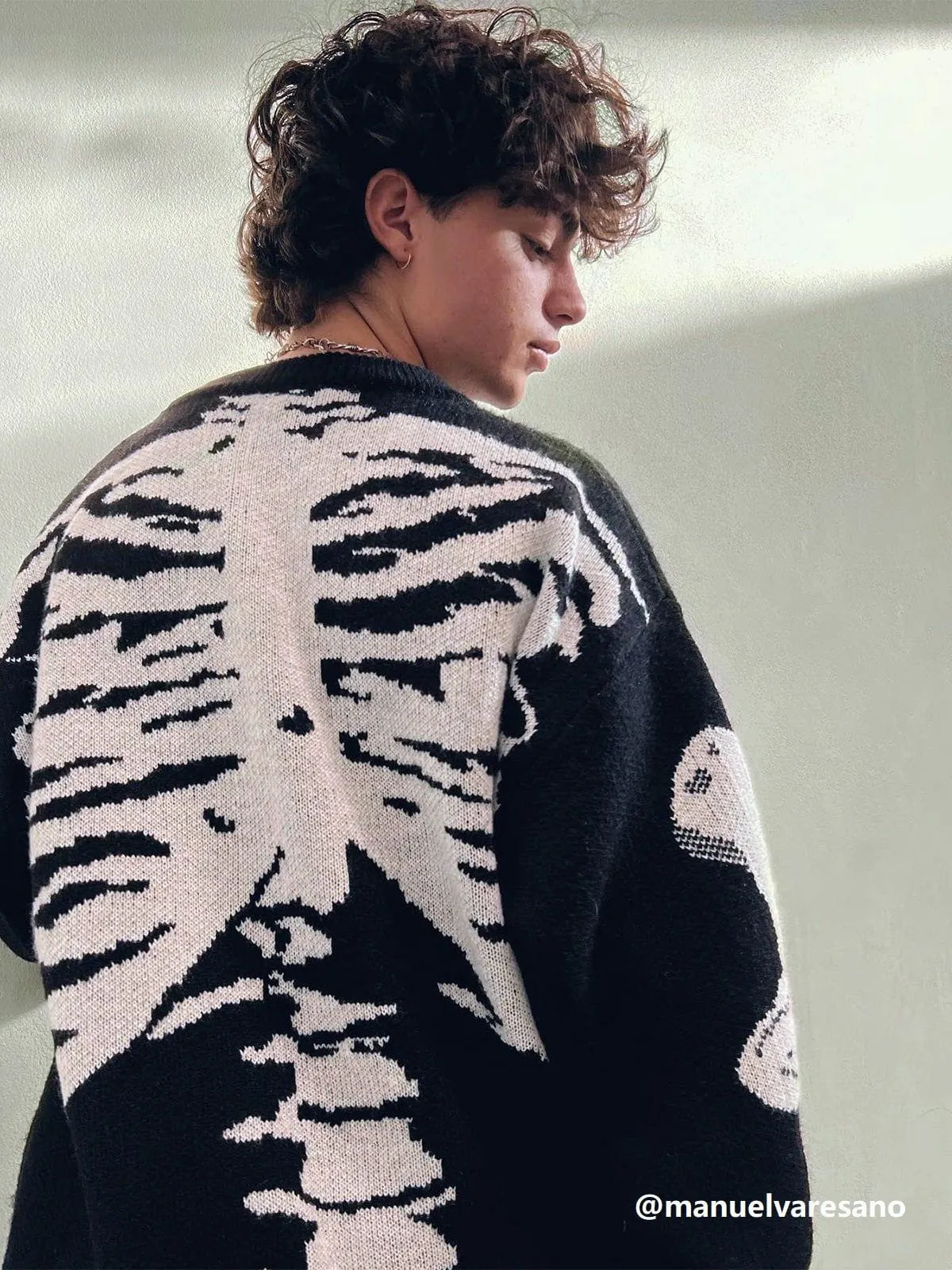 Aelfric Eden Skeleton Pattern Knit Sweater