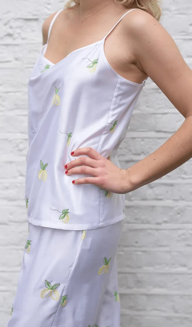 Amalfi Edition Bamboo Vegan Silk Pyjama Camisole Set | Long