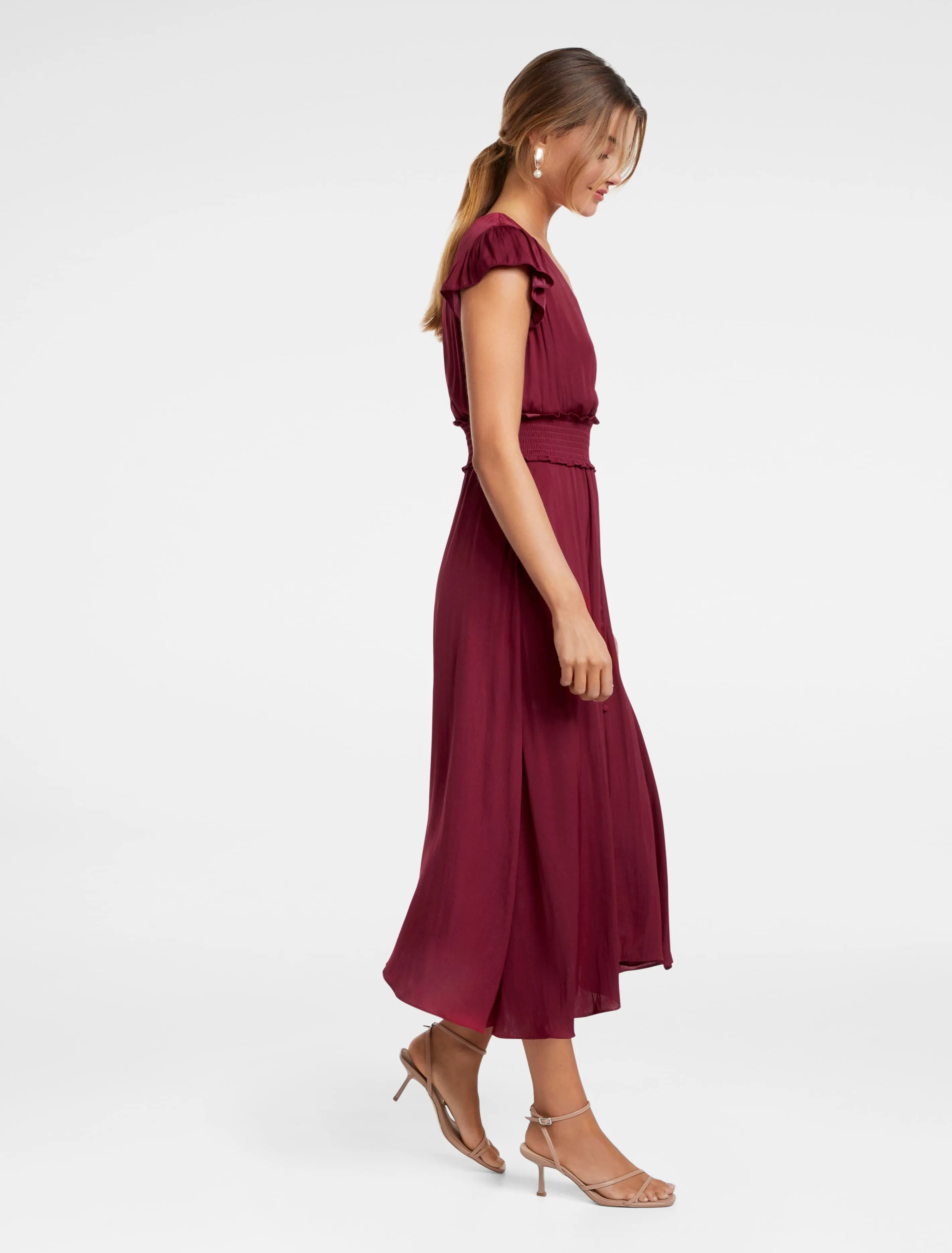 Amayah Button Front Midi Dress