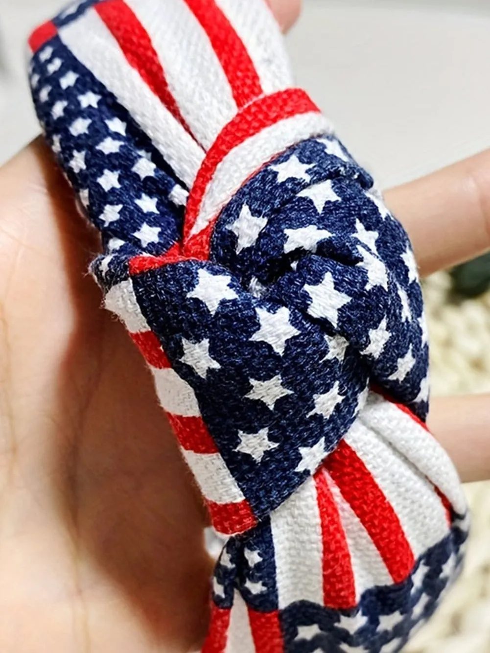 American Flag Inspired Navy Blue Knotted Headband