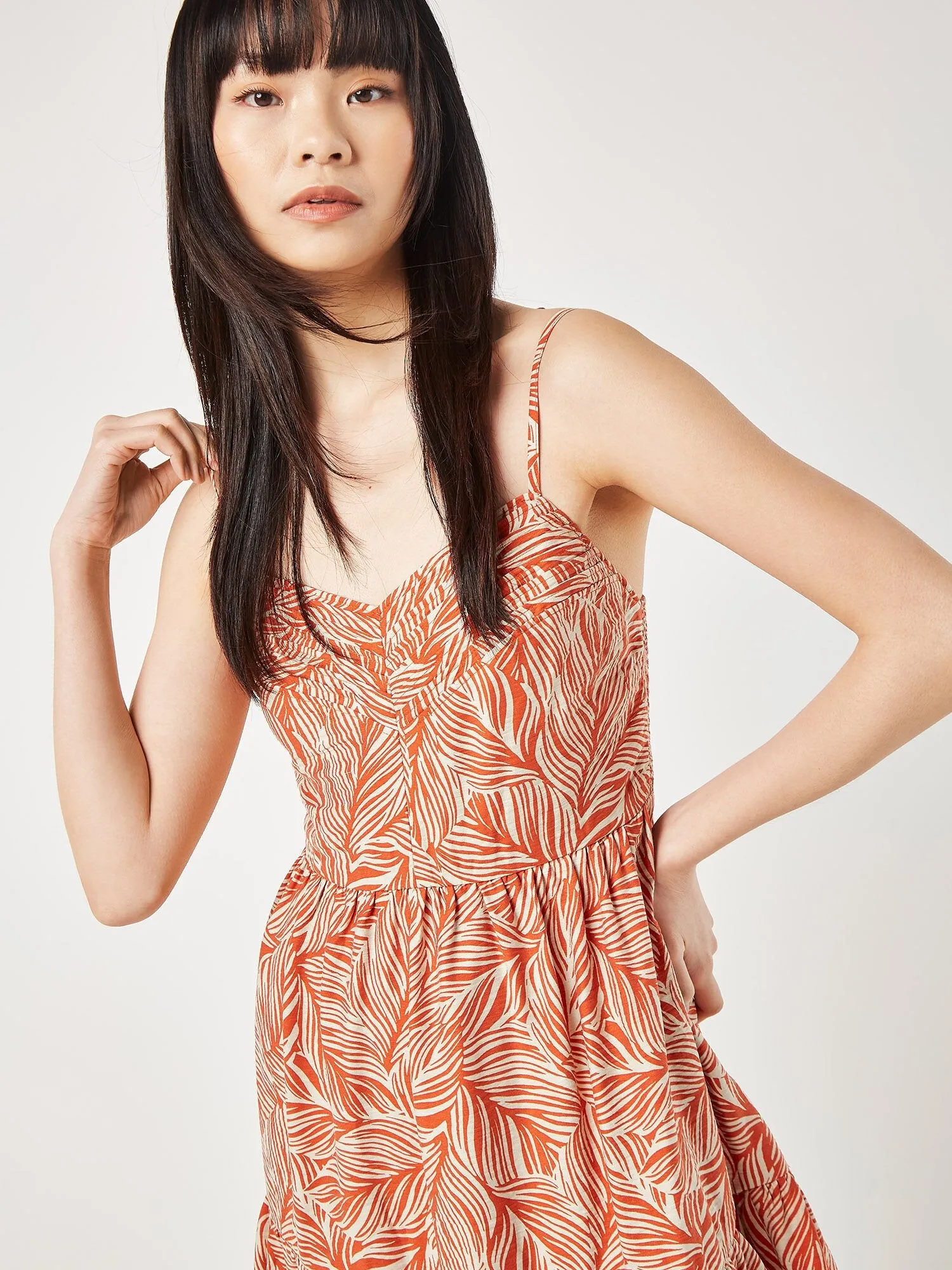 APRICOT - Geo Leaf Pintuck Mini Dress - 821842 - FINAL SALE