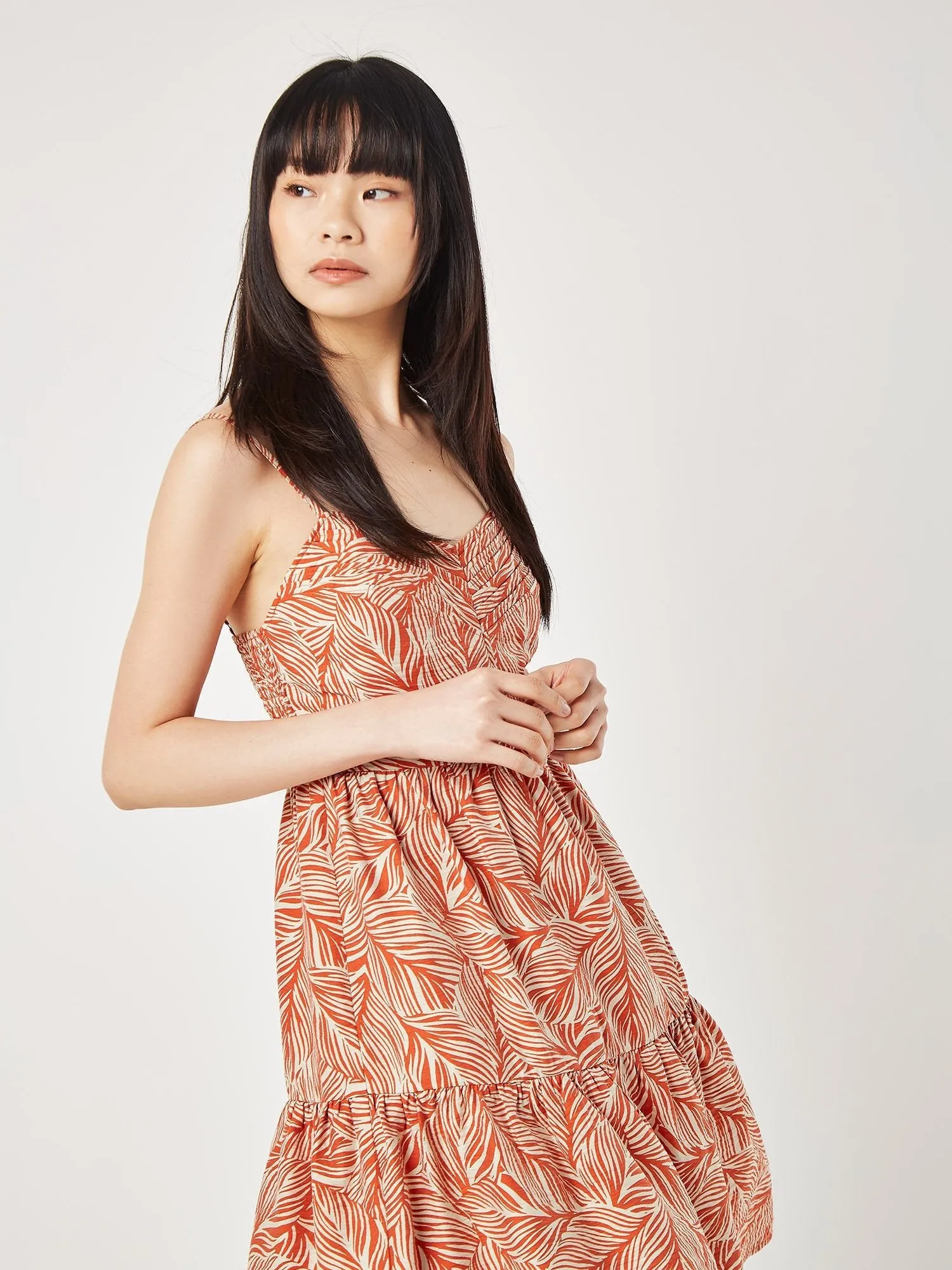 APRICOT - Geo Leaf Pintuck Mini Dress - 821842 - FINAL SALE