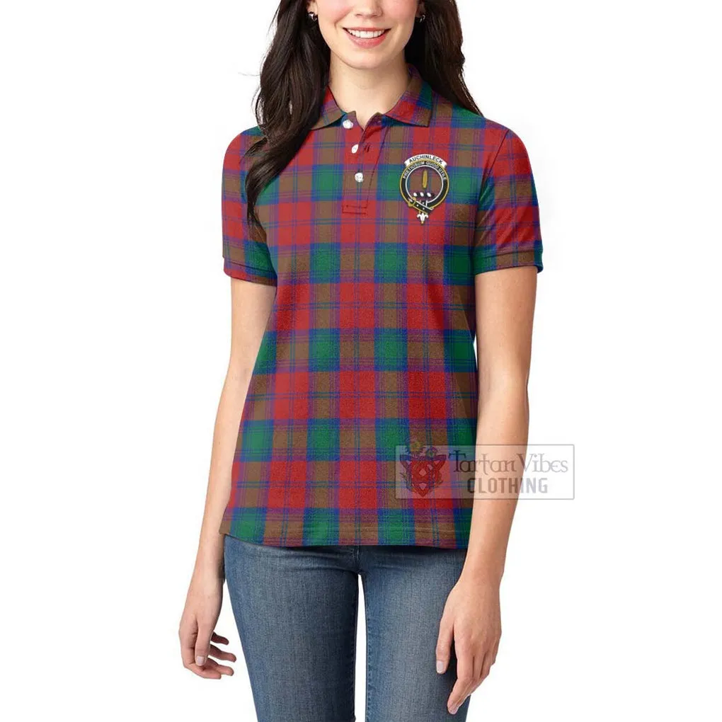 Auchinleck (Affleck) Tartan Women's Polo Shirt with Family Crest Celtic Skull Style