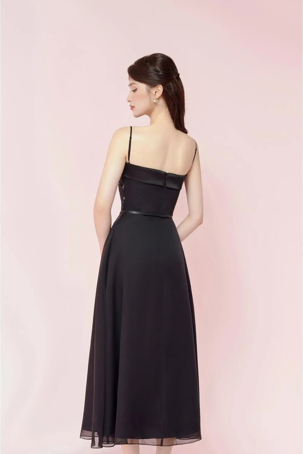 Audrey A-line Camisole Floss Silk Midi Dress