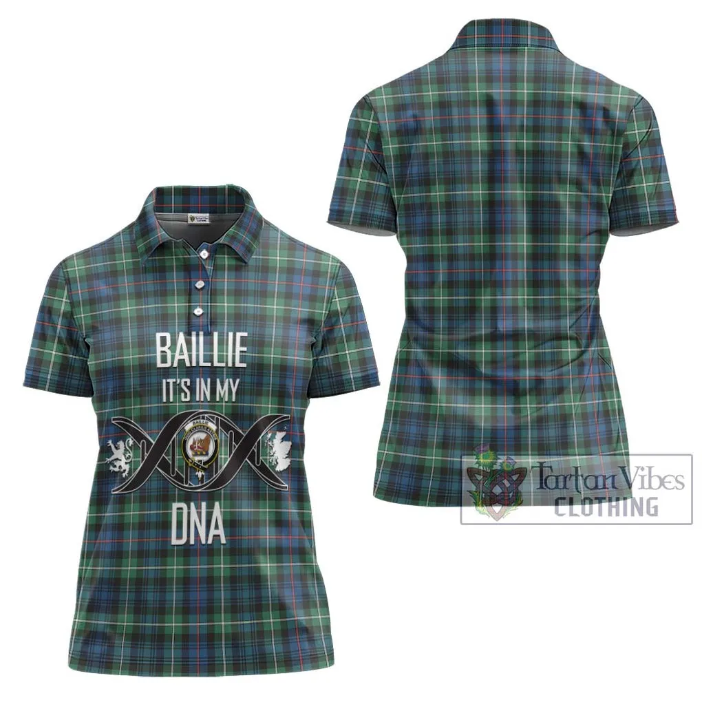 Baillie Ancient Tartan Women's Polo Shirt with Family Crest DNA In Me Style