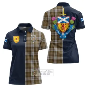 Baillie Dress Tartan Women's Polo Shirt Alba with Scottish Lion Royal Arm Half Style