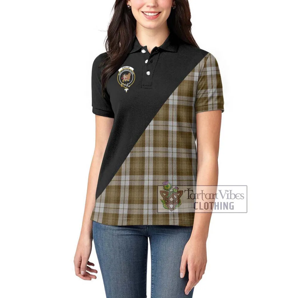 Baillie Dress Tartan Women's Polo Shirt with Family Crest and Military Logo Style