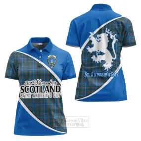 Bain Family Crest Tartan Women's Polo Shirt Celebrate Saint Andrew's Day in Style