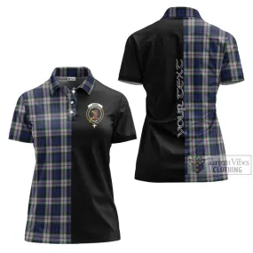 Baird Dress Tartan Women's Polo Shirt with Family Crest and Half Of Me Style