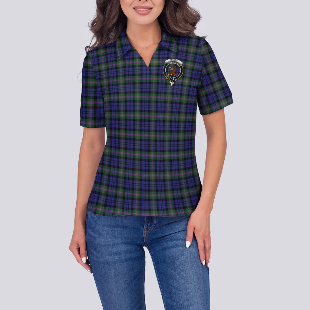 Baird Modern Tartan Polo Shirt with Family Crest For Women