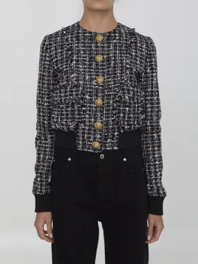 Balmain Buttoned Metallic Tweed Jacket