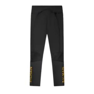 Balmain Kids Black Mesh Leggings