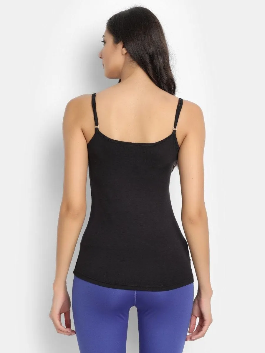 Bamboo Fabric Black Camisole - Pack of 2