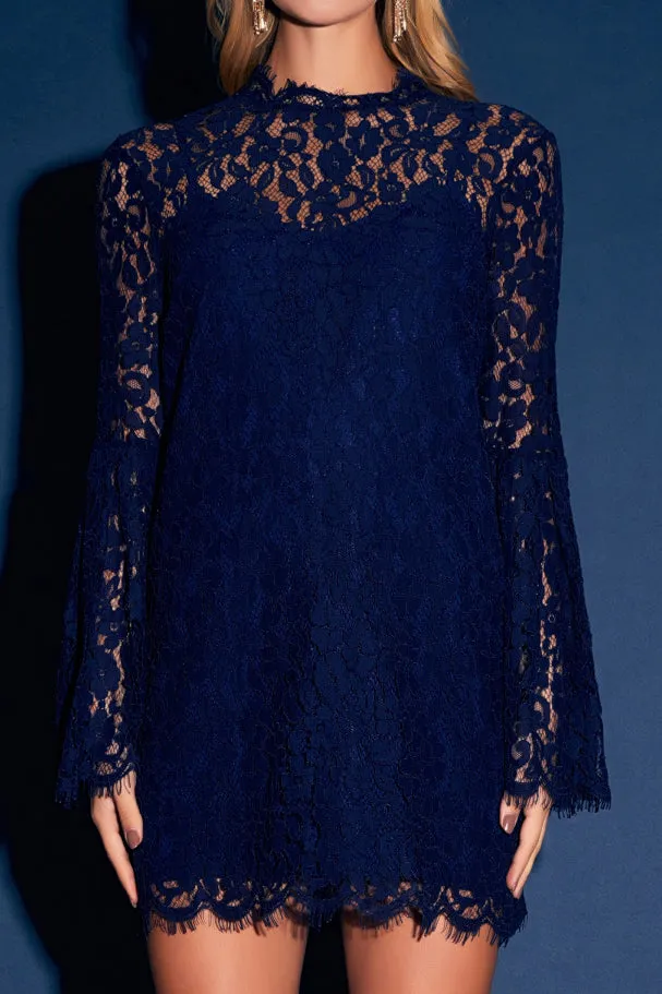 Bell Sleeve Lace Dress