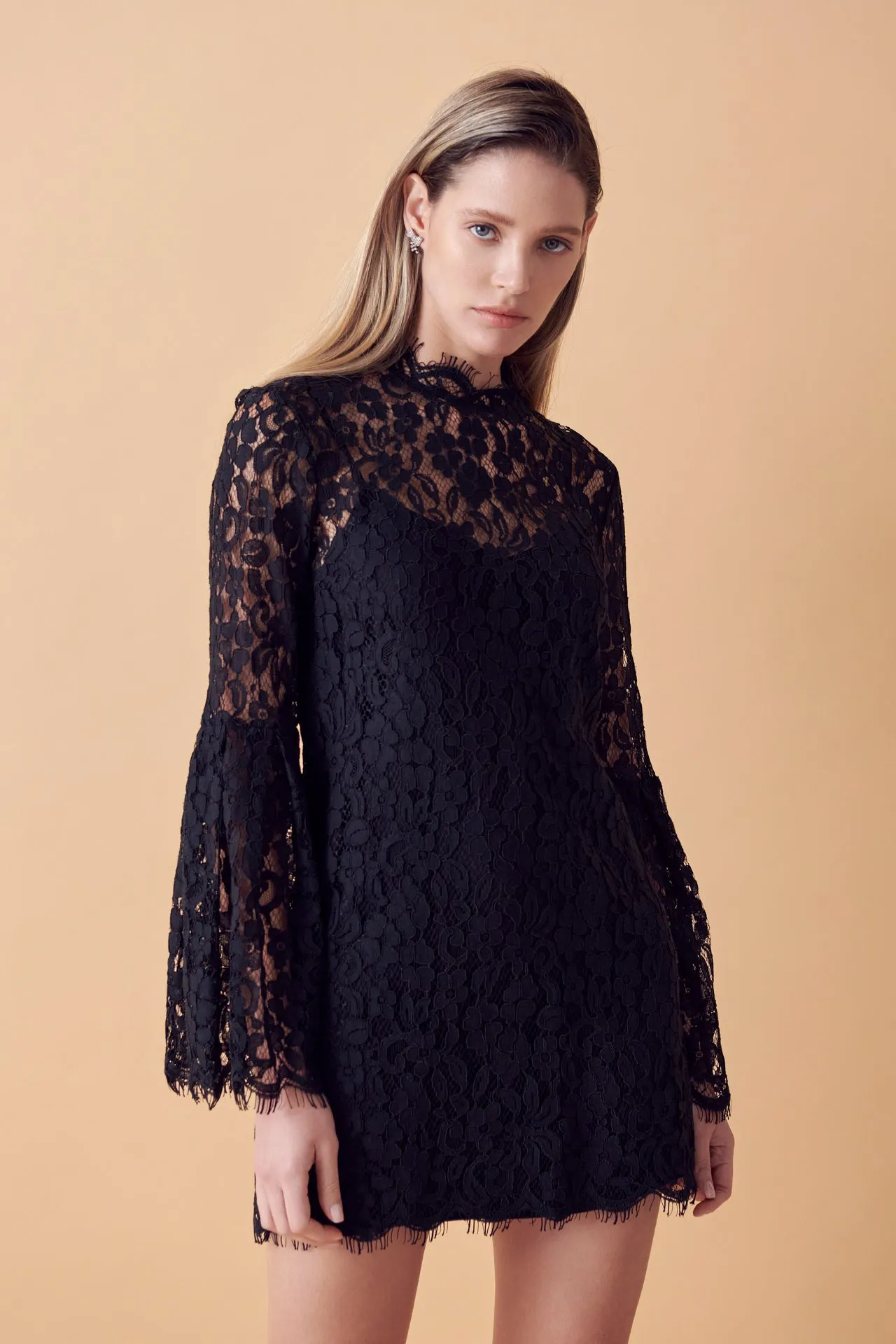 Bell Sleeve Lace Dress