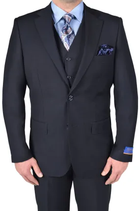 Berragamo "Napoli" Solid Navy 2-Button Notch Suit