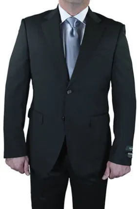 Berragamo Solid Charcoal 2-Button Notch Slim Fit Suit