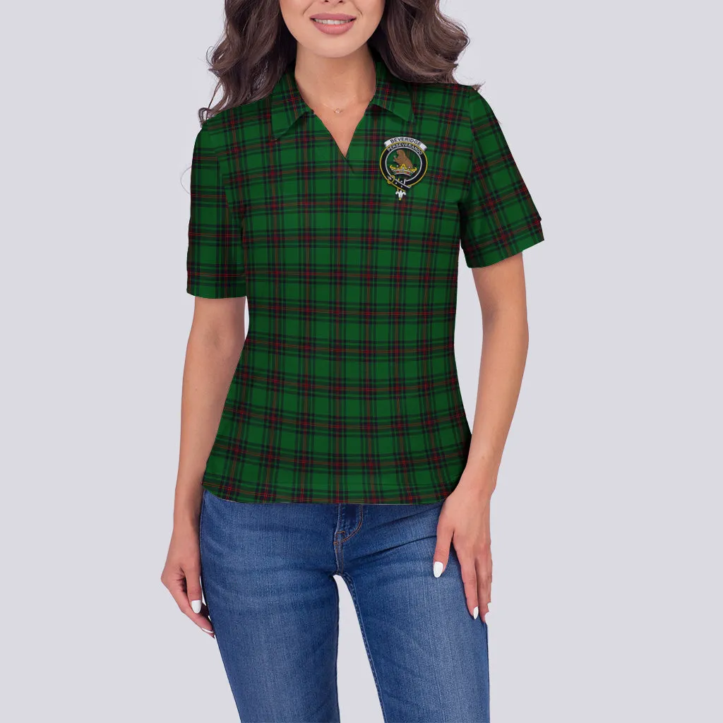 Beveridge Tartan Polo Shirt with Family Crest For Women