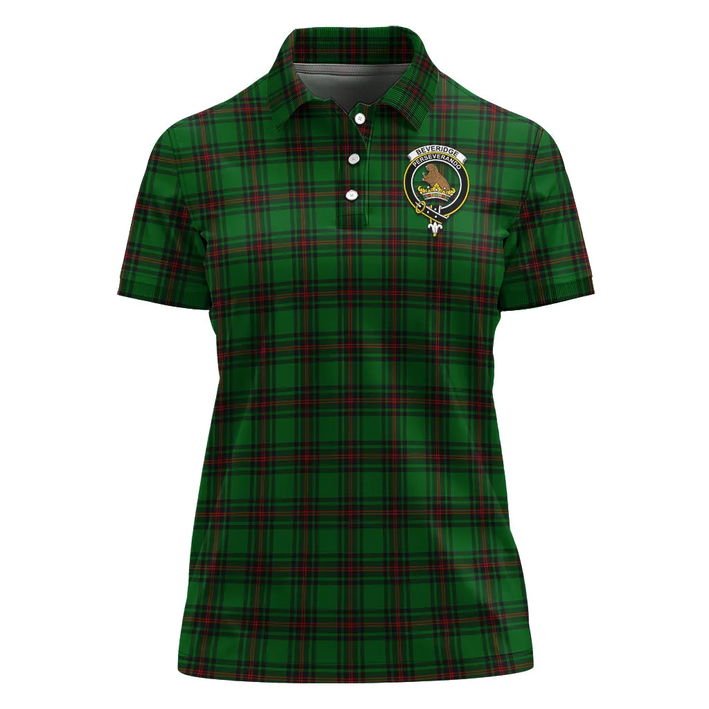 Beveridge Tartan Polo Shirt with Family Crest For Women