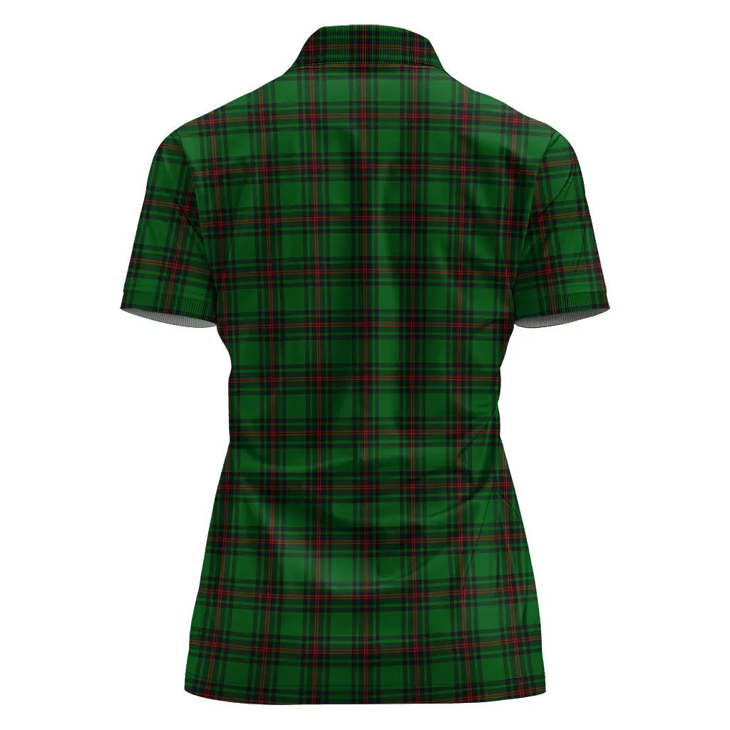 Beveridge Tartan Polo Shirt with Family Crest For Women