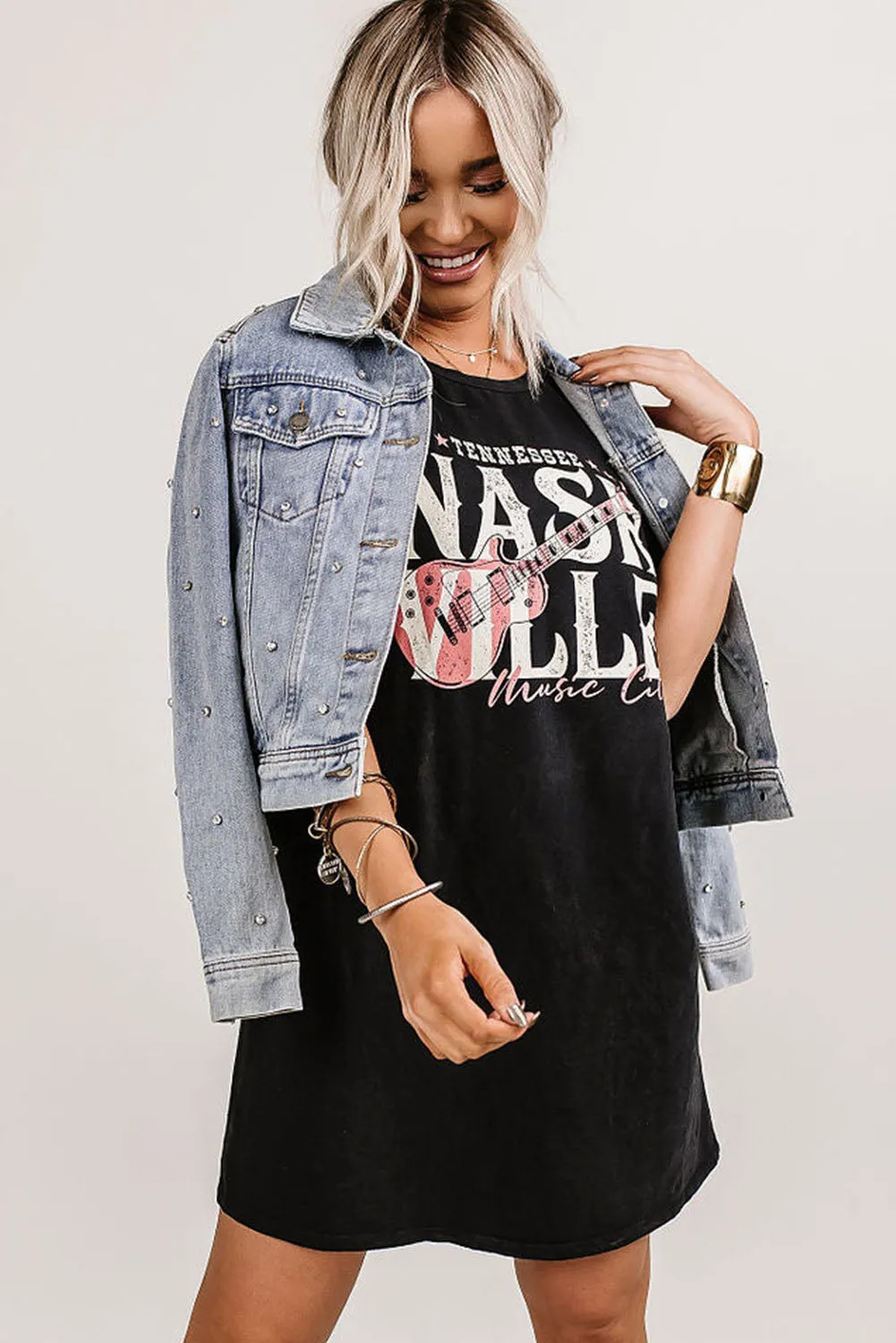 Black Nashville Music Festival Trending T-Shirt Dress