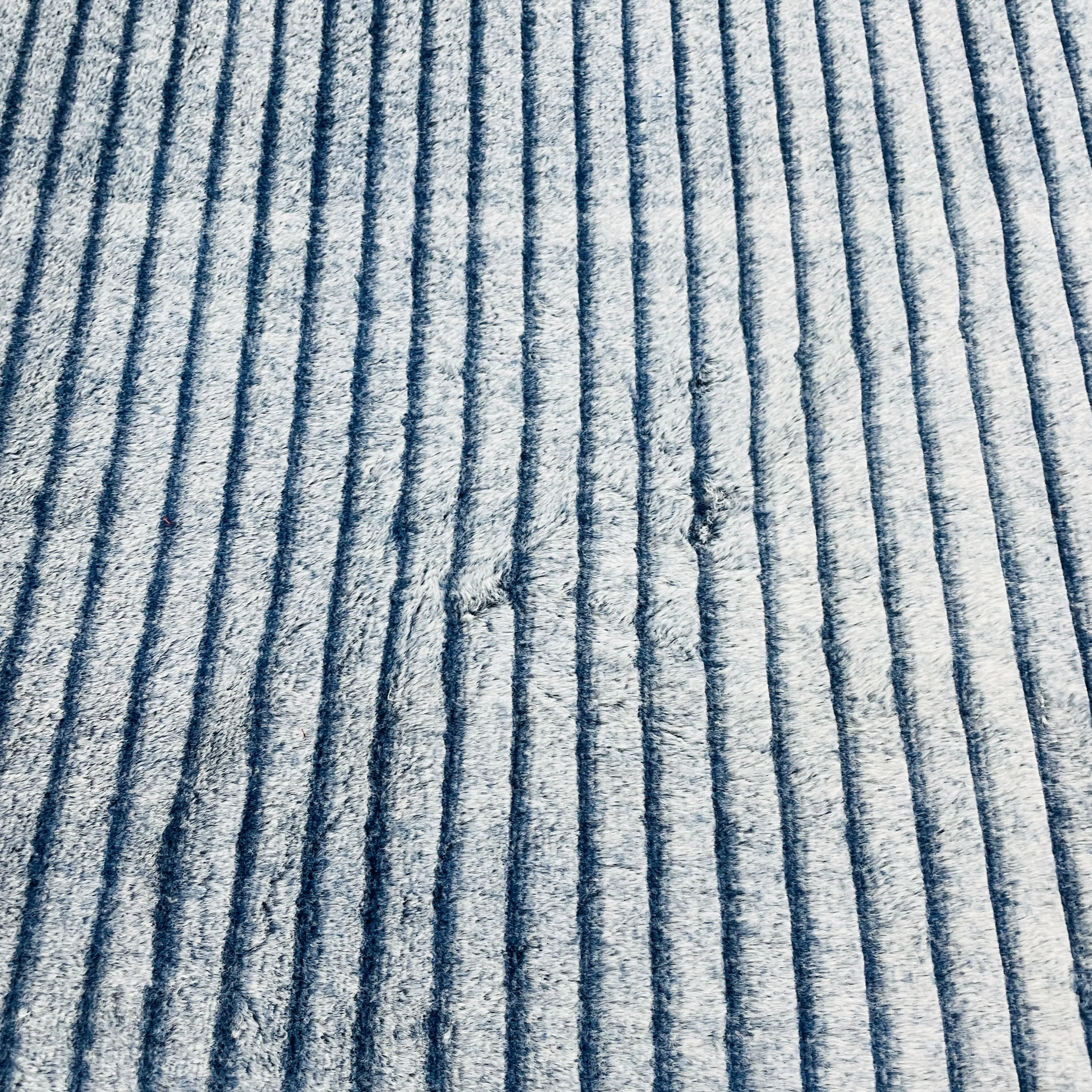 Blue & White Fur Fabric