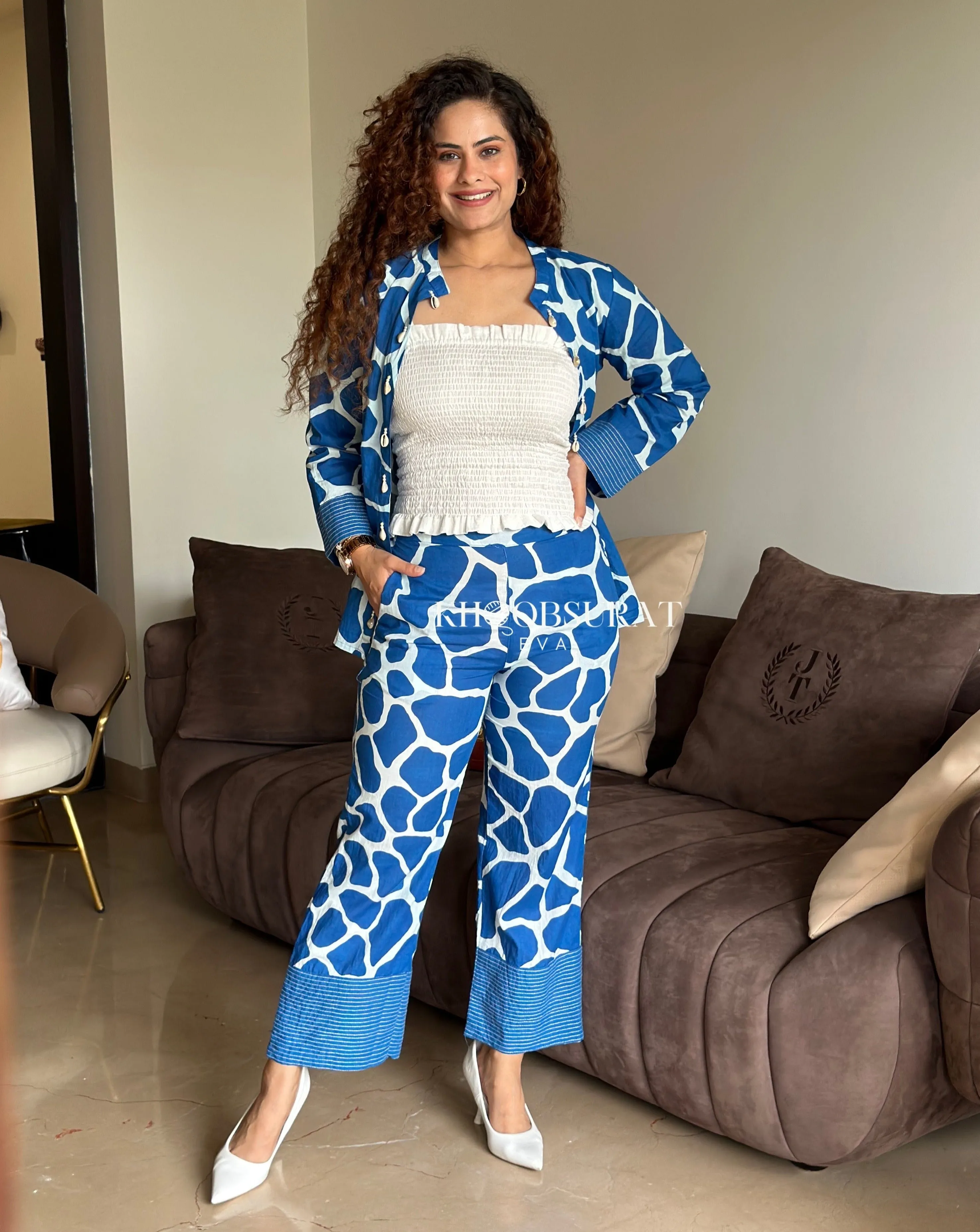 Blue Bliss Printed 3 Piece Set