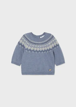 Blue Jacquard Sweater - Select Size