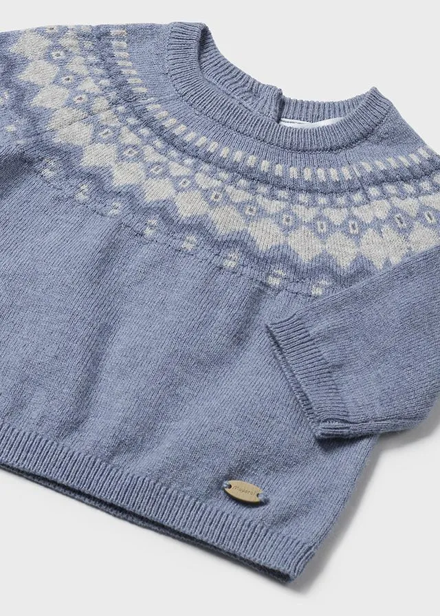 Blue Jacquard Sweater - Select Size