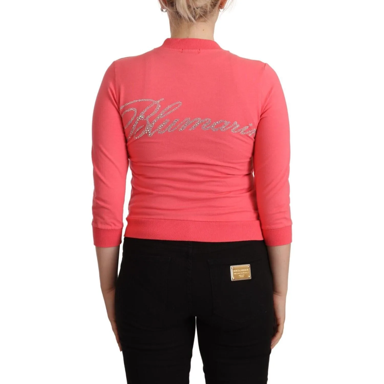 Blumarine Elegant Pink Full Zip Sweater