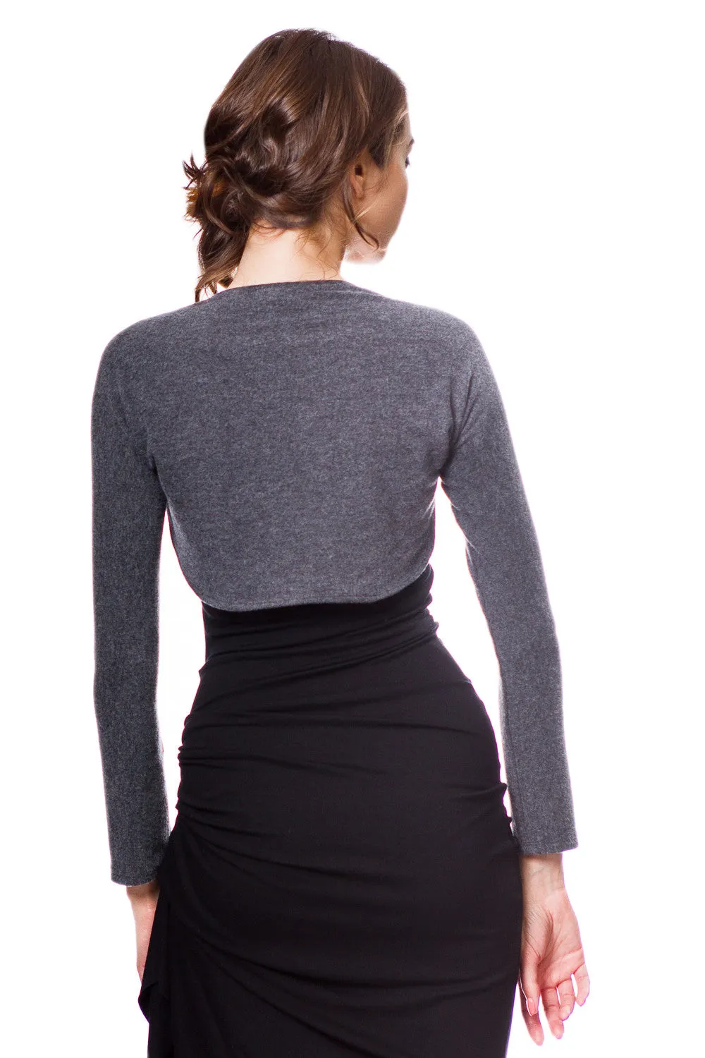 Bolero Sweater Shrug Long Sleeve Fitted Ultra Soft Lightweight