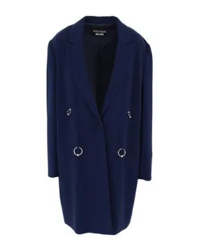 Boutique Moschino Women Overcoat Blue 14 UK