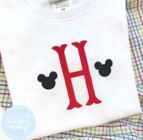 Boy Shirt - Single Initial with Mouse