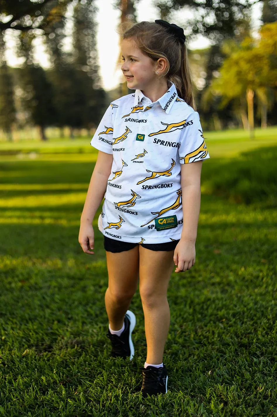 CA JNR Unisex Springbok Golf Shirt | White Bokke