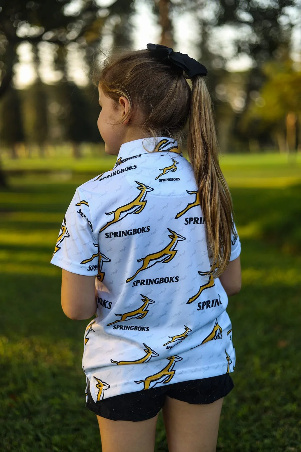 CA JNR Unisex Springbok Golf Shirt | White Bokke