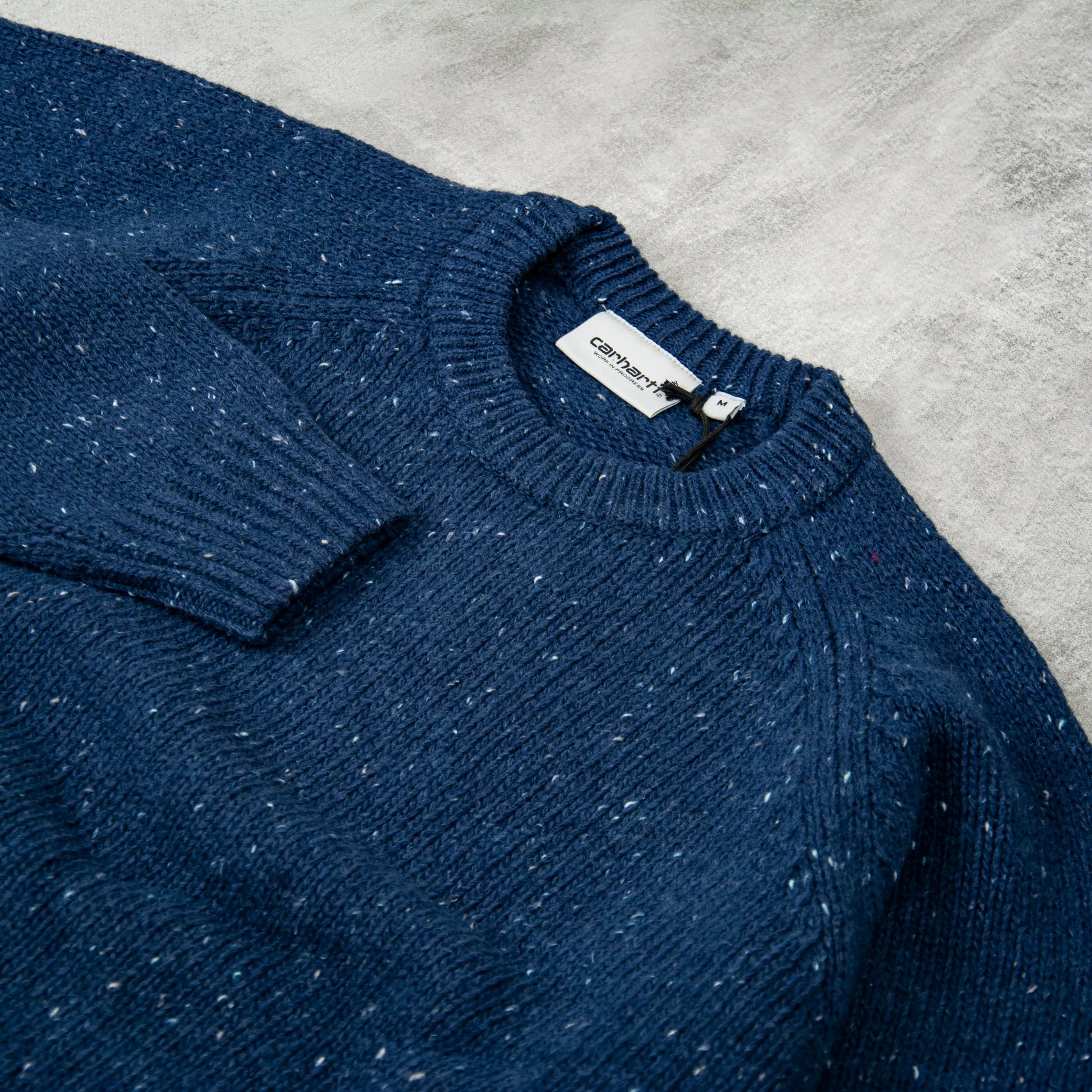 Carhartt WIP Anglistic Sweater - Speckled Air Force Blue