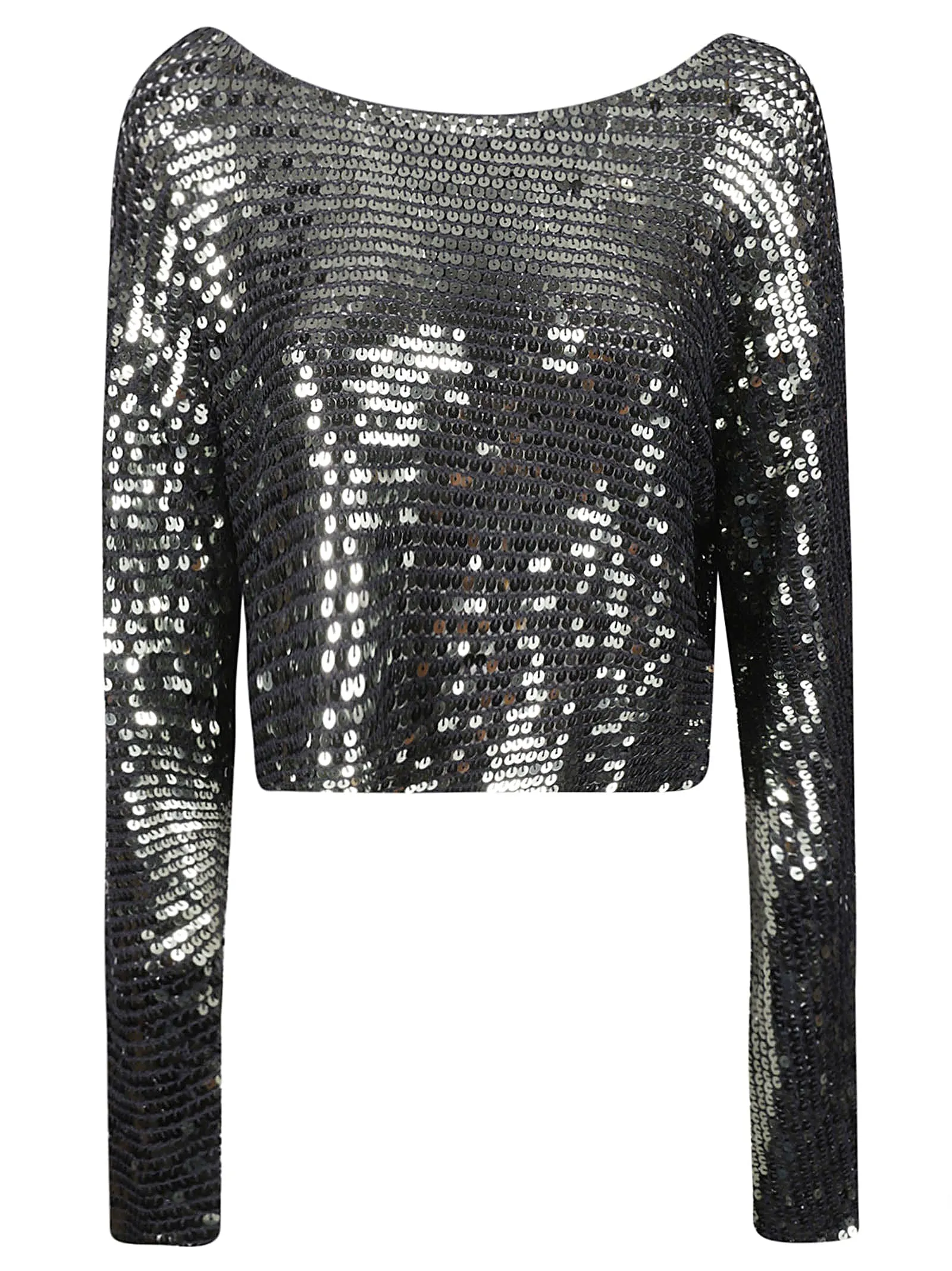 Casper Anthracite Sequin Mesh Sweater