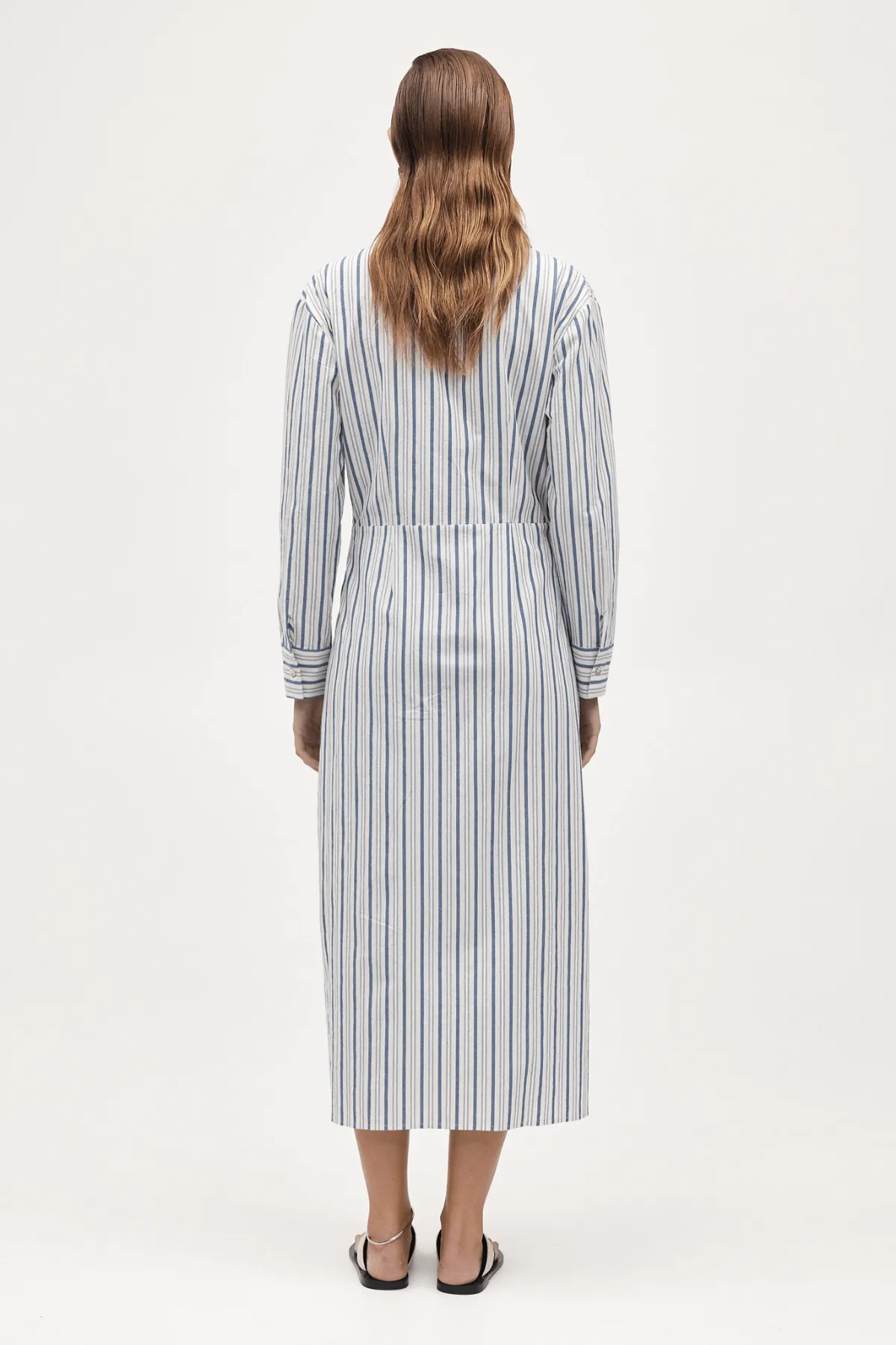 COLLINS DRESS CERULEAN STRIPE