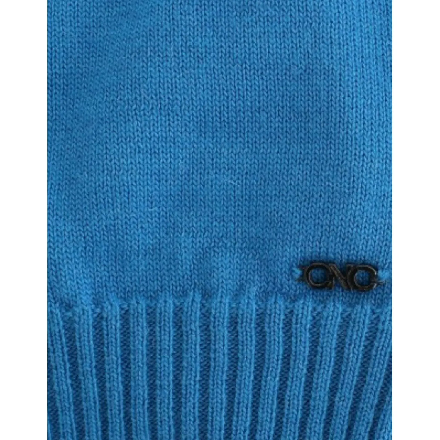 Costume National Cozy Scoop Neck Blue Knit Sweater