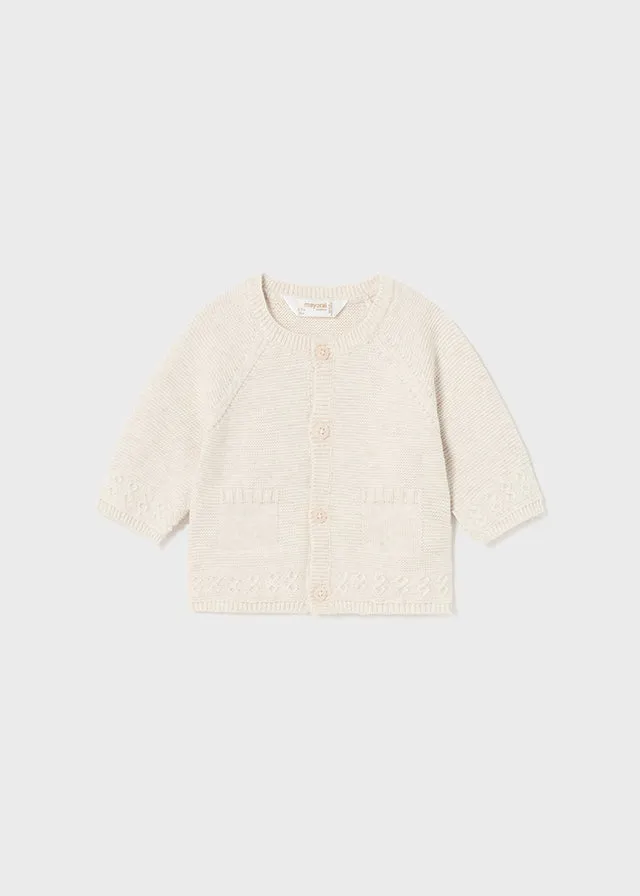 Cotton Knit Cardigan, Oatmeal, 2301