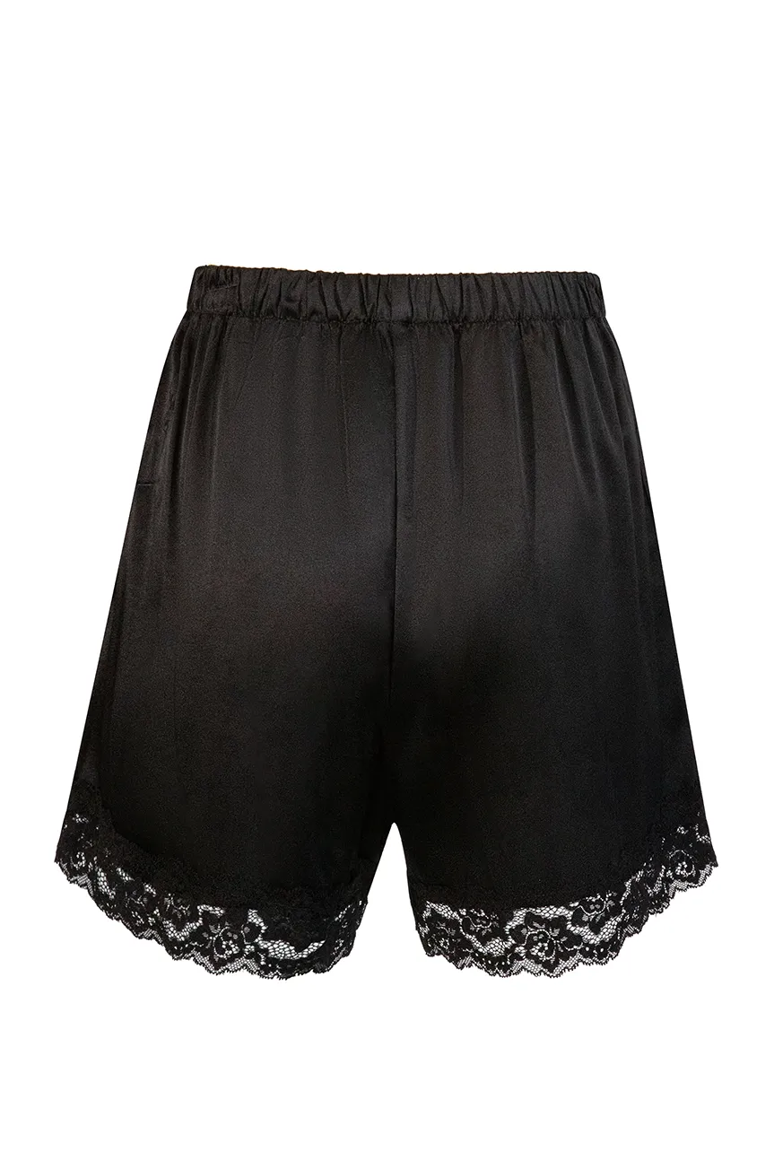 D'Amour Silk Shorts (Black)